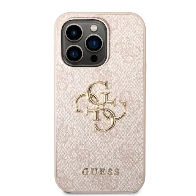 Guess PU 4G Metal Logo Case for iPhone 14 Pro Pink 2