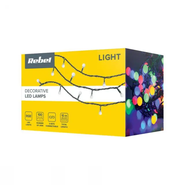 Χριστουγεννιάτικα LED 10m RGB με αλλαγή λειτουργίας φωτισμού REBEL 2