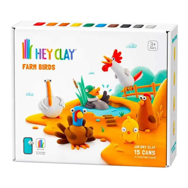 Hey Clay Κατασκευές από Πολύχρωμο Πηλό Farm Birds (3+ ετών) 15020 3
