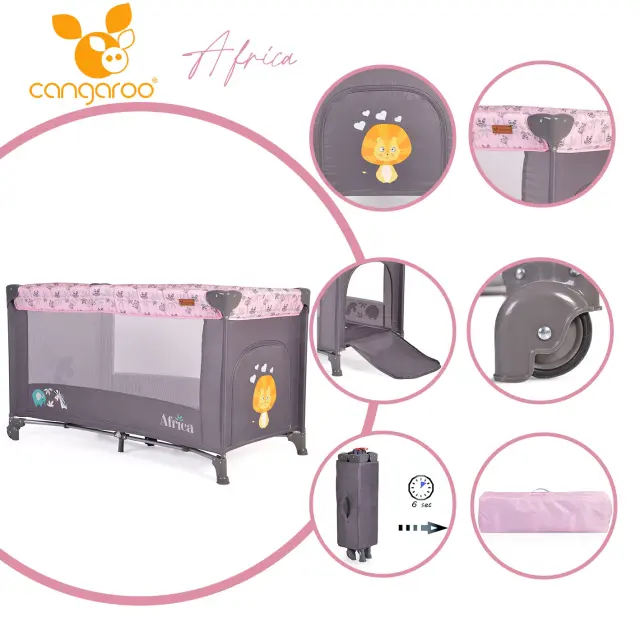 Cangaroo Παρκοκρέβατο Africa Pink 1 Layer (108552) Ροζ