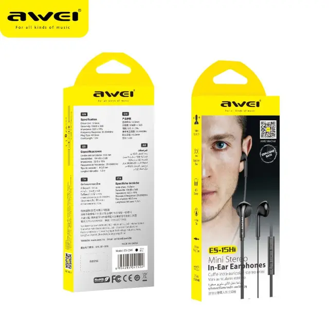 Ενσύρματα ακουστικά - ES-15hi - AWEI - 041522 - Black 2