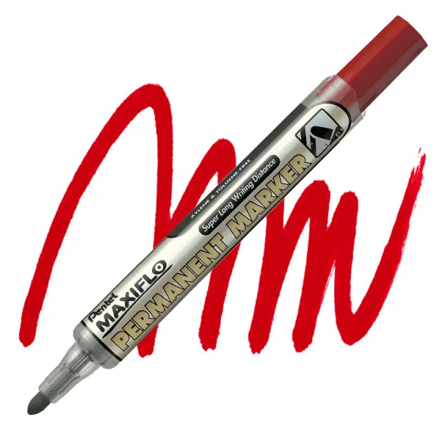Μαρκαδόρος Ανεξίτηλος Pentel Maxiflo Permanent NLF50B - Red - 1τεμ