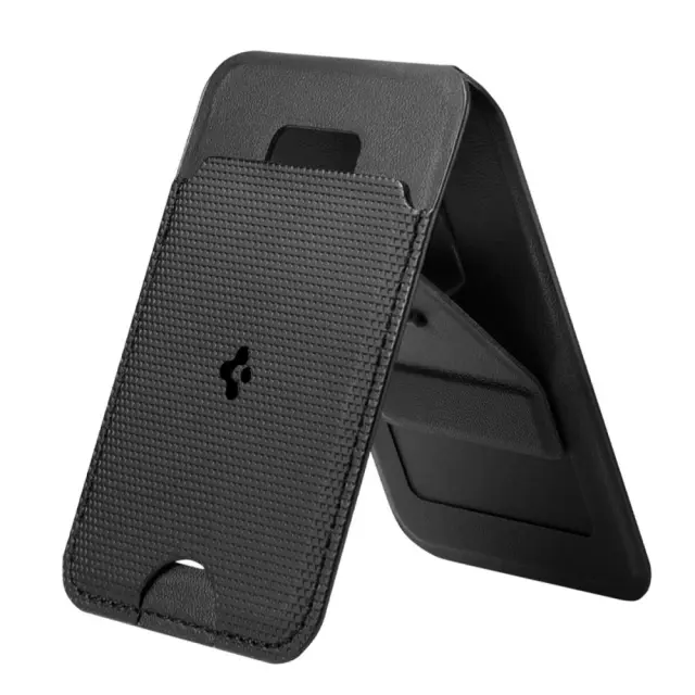 SPIGEN S314-1 SLIM FOLD TRIPOD MAGSAFE UNIVERSAL MAGNETIC CARD HOLDER BLACK 2