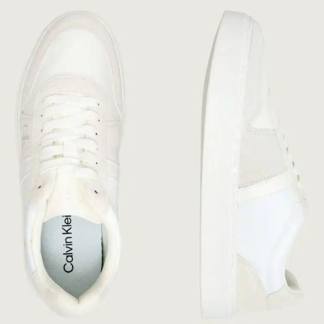 Calvin Klein - Ανδρικά Sneakers Ck Classic Cups Lace Mix Emb Tongue YM0YM01395-0K4 Λευκό - 46 3