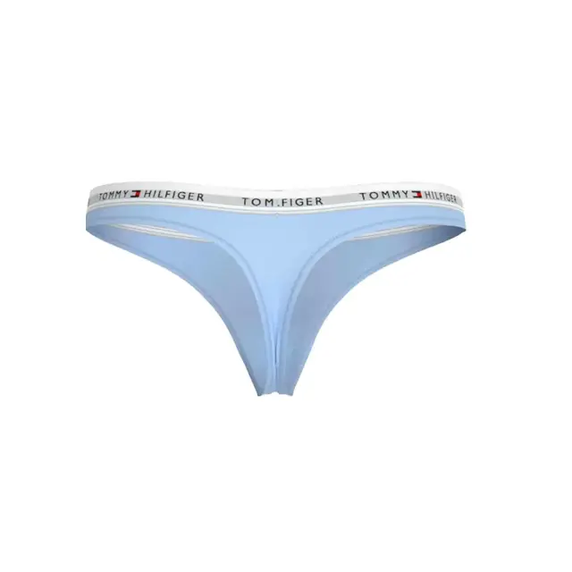 Tommy Hilfiger Γυναικείο String Logo Waistband Stretch Cotton Thongs - Τριπλό Πακέτο, Χρώμα Γαλάζιο-Φλοράλ-Ιβουάρ - L 2