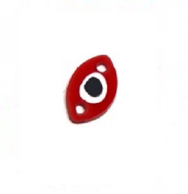 Ακρυλικός Σύνδεσμος Μάτι - Red/Black/White - 13x9mm - 2τεμ