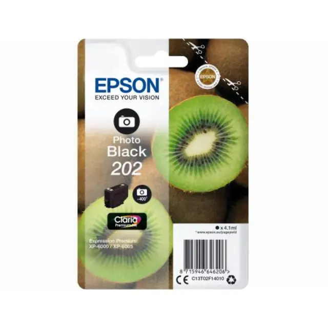 Epson 202 Γνήσιο Μελάνι Εκτυπωτή InkJet Photo Μαύρο (C13T02F14010 C13T02F14020)