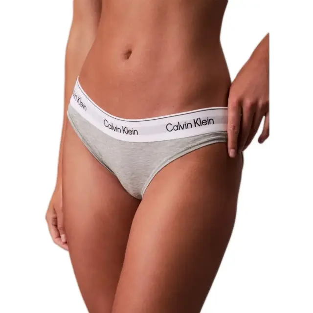 Calvin Klein Γυναικείο Slip Waistband Logo Icon Cotton Modal, Χρώμα Grey Heather