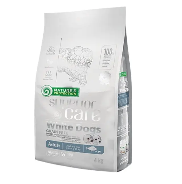 Nature's Protection Grain Free Adult Small & Mini White Dog Breeds with White Fish 4Kg Μονόχρωμο