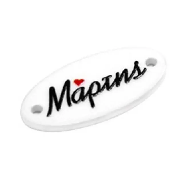 Ακρυλικός Σύνδεσμος Μάρτης - White/Black - 28x14mm - 2τεμ