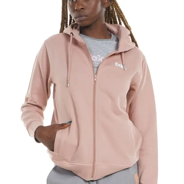 BODY ACTION WOMENS SPORTS FULL ZIP FLEECE HOODIE - XL