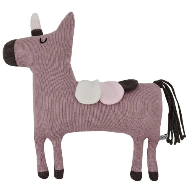 Ekokids Πλεκτό Λούτρινο Ζωάκι Pink Rose Unicorn 45 x 36 cm 0+ Μηνών