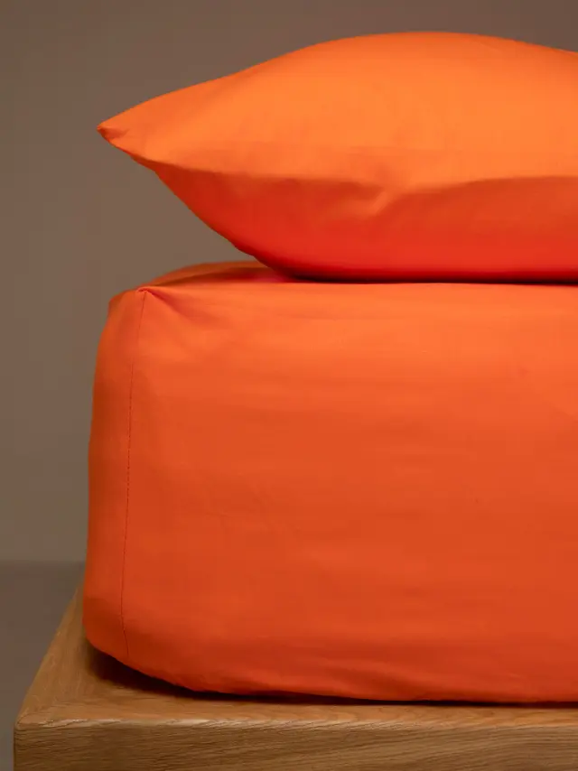 Κατωσέντονο Menta με λάστιχο 7 Orange Διπλό (160x200+40) Sunshine