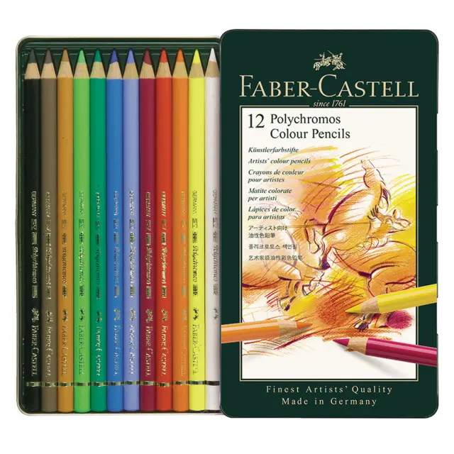 Σετ Ξυλομπογιές Faber-Castell Polychromos, 12 Χρώματα