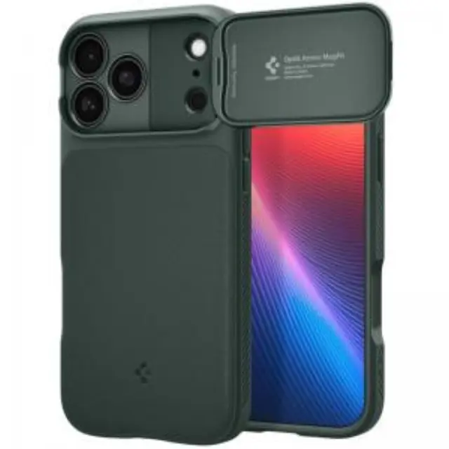 Θήκη TPU Spigen Apple iPhone 18 Pro/ 17 Pro Optik Armor Σκούρο Πράσινο N71782 2