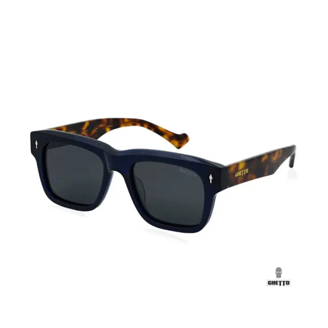 Ghetto Square Retro Luxury Sunglasses LeopardBlue Frame Unisex