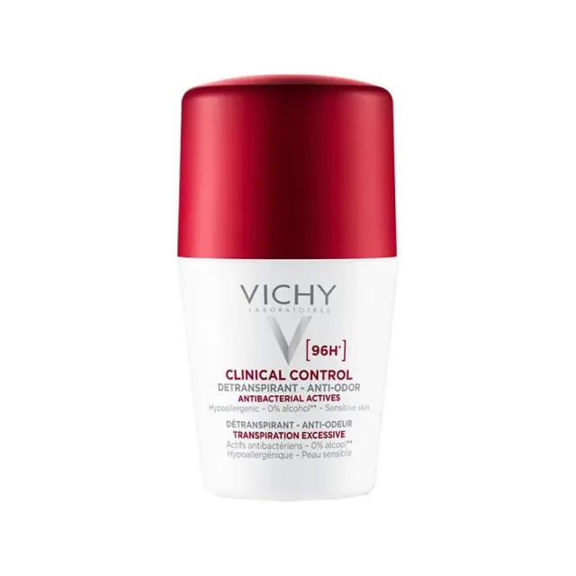 Vichy | Deodorant 96h Clinical Control Roll-On Duo Promo Αποσμητικό με έως 96 Ώρες Προστασίας (-50% στο 2ο Προϊόν) | 2x50ml 2