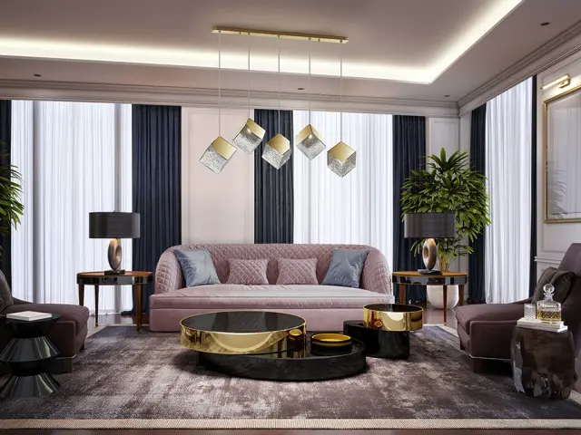 PRISCILA LAMP 5L GOLD φωτιστικό κρεμαστό Χρυσό