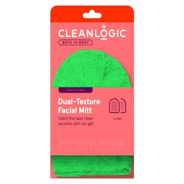 Cleanlogic Bath and Body Dual-texture Facial Mitt Sensitive Skin