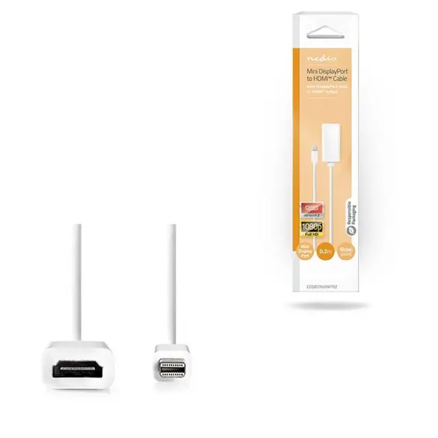 Καλώδιο-αντάπτορας Mini DisplayPort αρσ. - HDMI θηλ., 0.20m.