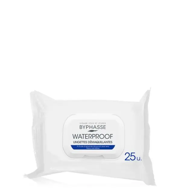 Byphasse Waterproof Make-Up Remover Wipes Sensitive Skin 25τμχ