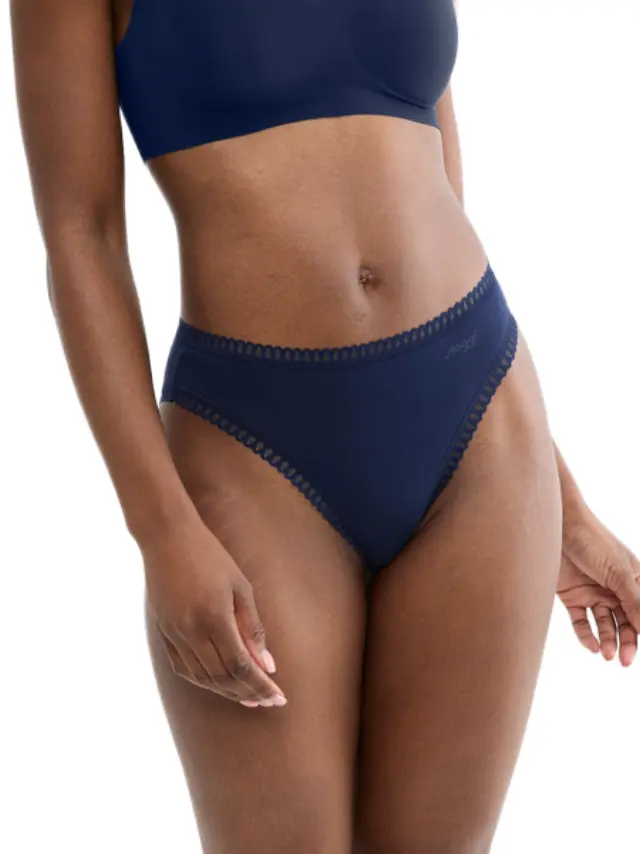 Sloggi Βαμβακερά Σλιπ Go Crush High Leg Συνδυασμός Blue-Jeans 3-Pack 2