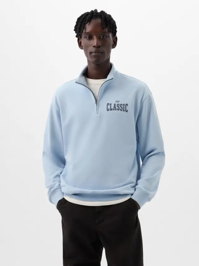 Μπλε Gap Logo Pullover Φούτερ LIGHT BLUE SHADOW - XXL