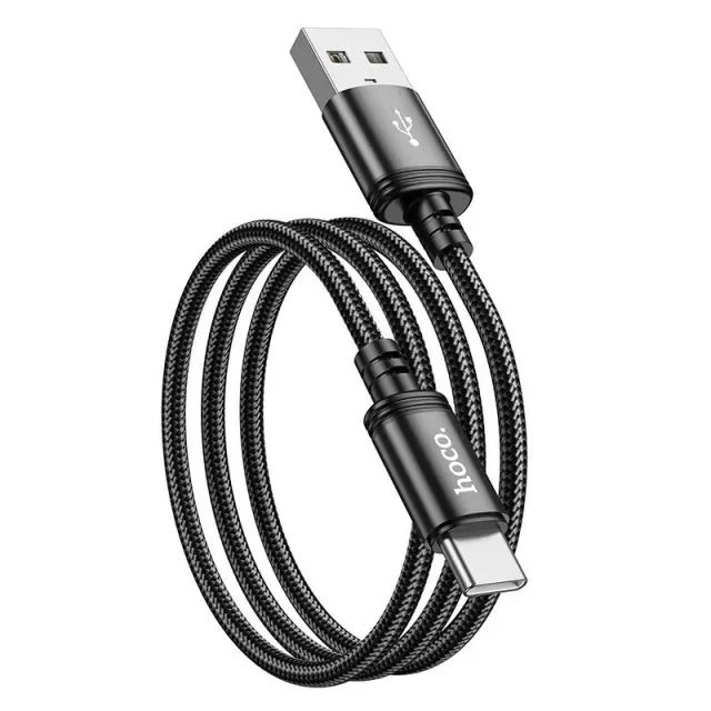 Καλώδιο Hoco X89 Wind USB σε USB-C 3A Braided Μαύρο 1m 2