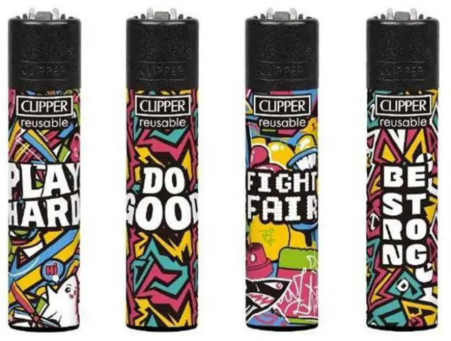Clipper Αναπτήρας Μεγάλος - Graffiti Motos + BW