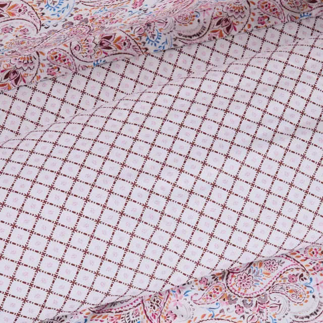 Σετ Σεντόνια 170x260 Μονά Happy Das Home 9669 Red-Pink 100% βαμβακερόΧωρίς Λάστιχο 2