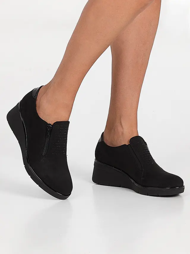 Donna Serena Μοκασίνια-Loafers Γυναικείο δέρμα Nubuck Μαύρο DSE/4800 NERO 2
