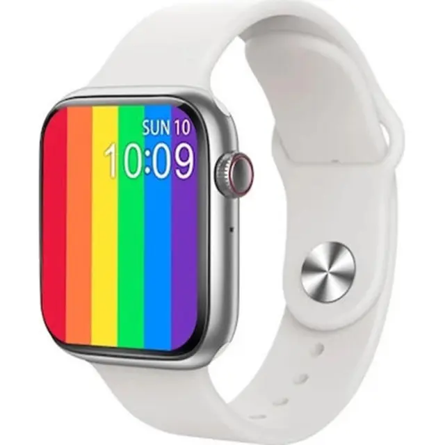 T55+ 44mm Smartwatch με Παλμογράφο (Λευκό)