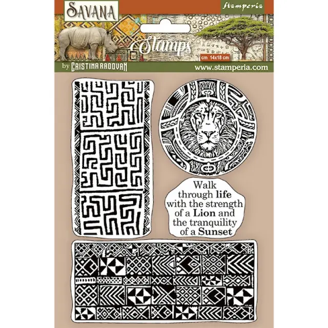 Σφραγίδα HD 14x18cm Stamperia, Savana Ethnic