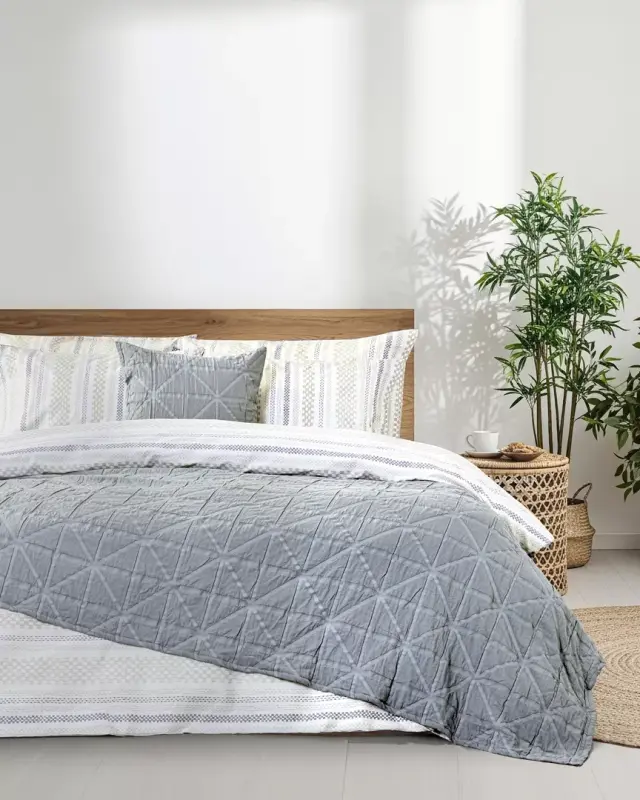 Κουβέρτα 240x260 King Size Ματλασέ 300gsm Nima Drift Gray 100% βαμβακερό