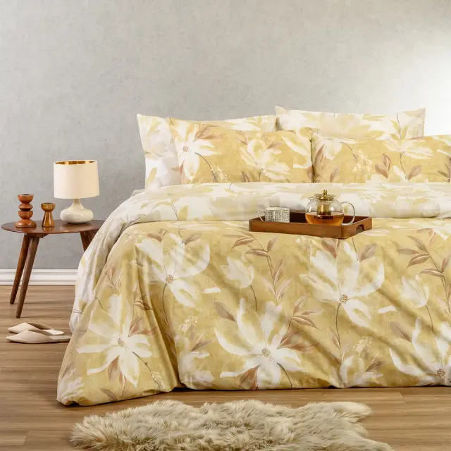 Σετ Σεντόνια 170x270 Μονά Casual Line Melinen Giulia Ochre 50% Βαμβάκι-50% ΠολυέστερΧωρίς Λάστιχο