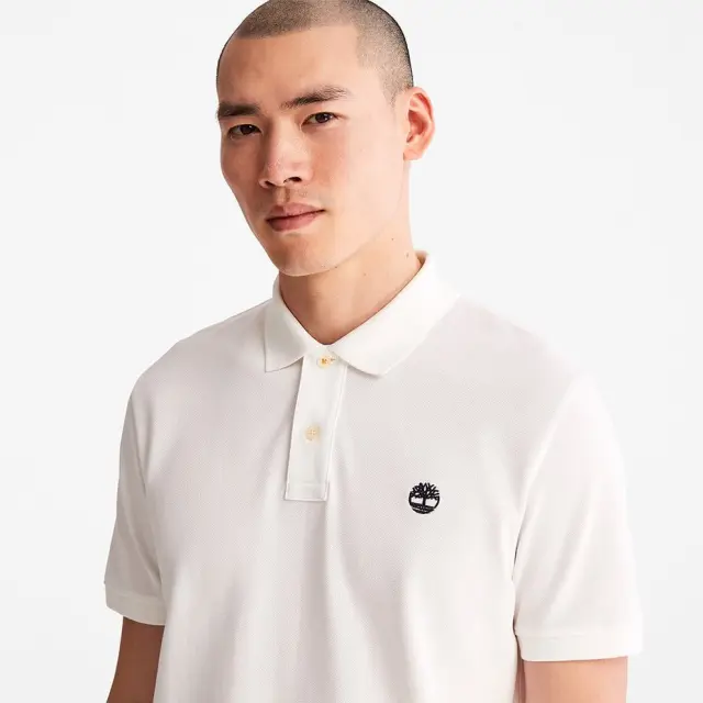 TIMBERLAND BASIC POLO ΜΠΛΟΥΖΑ ΑΝΔΡΙΚΗ - 100 WHITE 2
