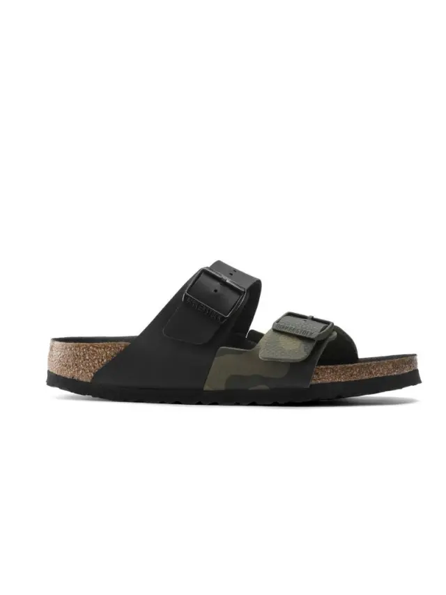 Birkenstock Πέδιλα Unisex Birko-Flor(ανθεκτικό υλικό της Birkenstock-επιτρέπει την επαφή με το νερό) Μαύρο BIR/ARIZONA DESERT 1021131BL/GREEN 3