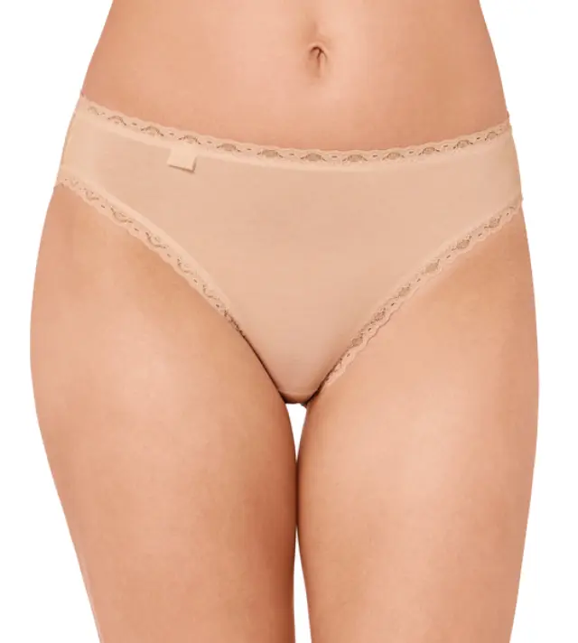 Sloggi Γυναικείο Εσώρουχο 24/7 Cotton Lace Tai - Τριπλό Πακέτο, Χρώμα Σκούρο Μπεζ