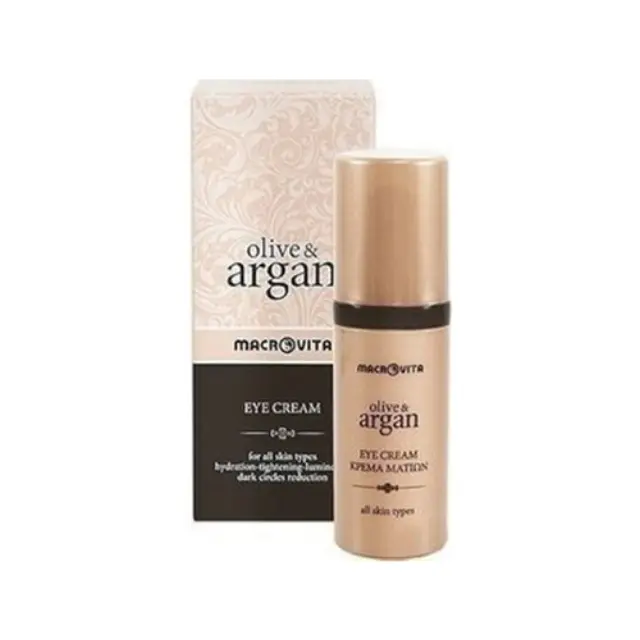 Macrovita Olive & Argan Ενυδατική & Αντιγηραντική Κρέμα Ματιών κατά των Μαύρων Κύκλων με Υαλουρονικό Οξύ 30ml