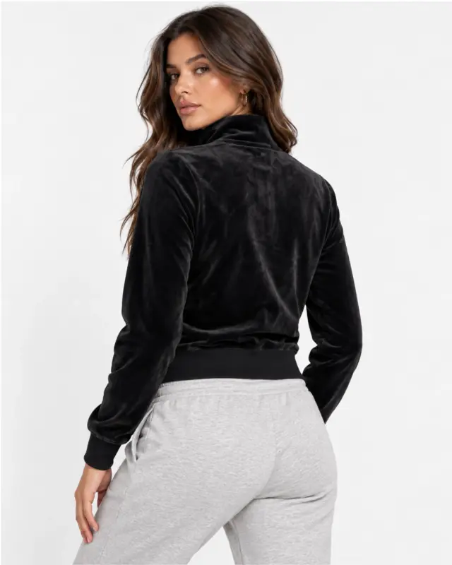 Juicy Couture Tanya Velour Γυναικεία Ζακέτα Μαύρη 3