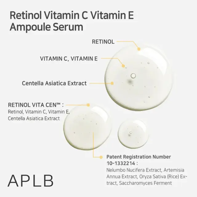 APLB Retinol Vitamin C Vitamin E Ampoule Serum - Ορός Αναγέννησης + Αντιγήρανσης με Ρετινόλη, Βιταμίνες C + E 40ml 3