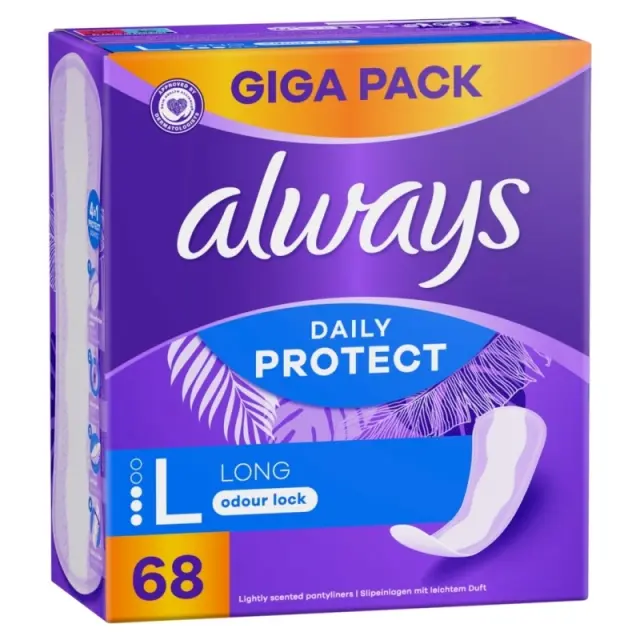 Always Σερβιετάκια Dailies Extra Protect Long Odour Lock Large - 68τμχ