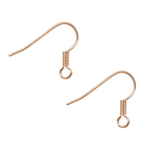 Σκουλαρίκι Hook 18mm με Σπείρα Ανοξείδωτο Ατσάλι 304 Rose Gold - 10τεμ