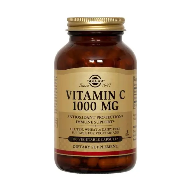 Solgar Vitamin C 1000 mg Συμπλήρωμα Διατροφής Βιταμίνη C για Ενίσχυση Ανοσοποιητικού, Πρόληψη & Αντιμετώπιση Κρυολογήματος, 100 Φυτοκάψουλες