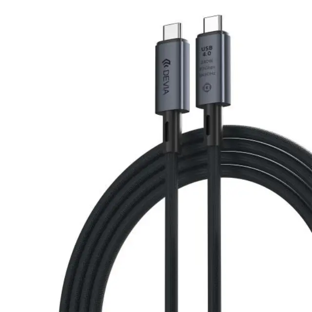 Καλώδιο Σύνδεσης USB 4.0 Devia EC641 Braided USB C σε USB C 240W 1m Extreme Μαύρο N63904