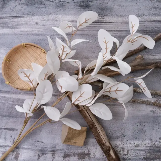 Φύλλα μηλιάς κλαδί τεχνητό, ivory, 80cm 2