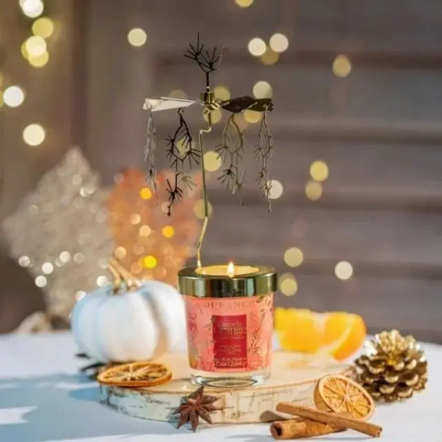 Durance candle Orange Cinnamon-Noel 2024 Carrousel-Αρωματικό κερί πορτοκάλι κανέλα 75 gr 3