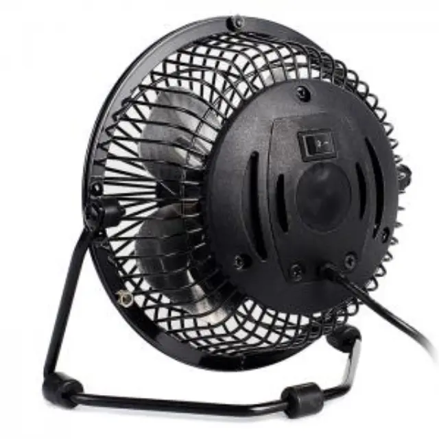 Μεταλλικός mini ανεμιστήρας DC 4\" με σύνδεση USB σε μαύρο χρώμα, 2.5W 3