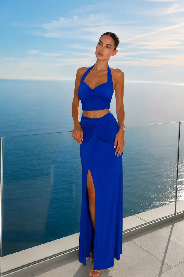 Maxi Φούστα με Draped Δέσιμο & Σκίσιμο MAIA SKIRT - XS