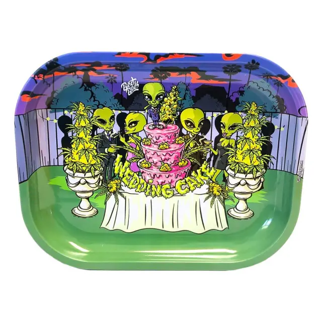 Best Buds Thin Box Rolling Tray with Storage Wedding Cake 3